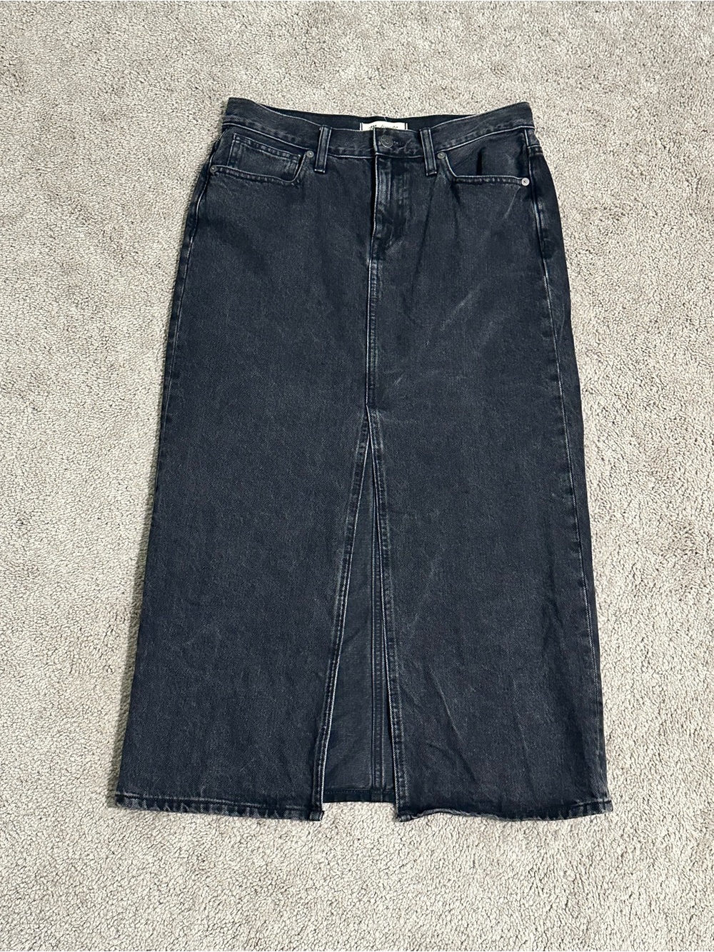 Madewell Mid Rise Denim Maxi Skirt